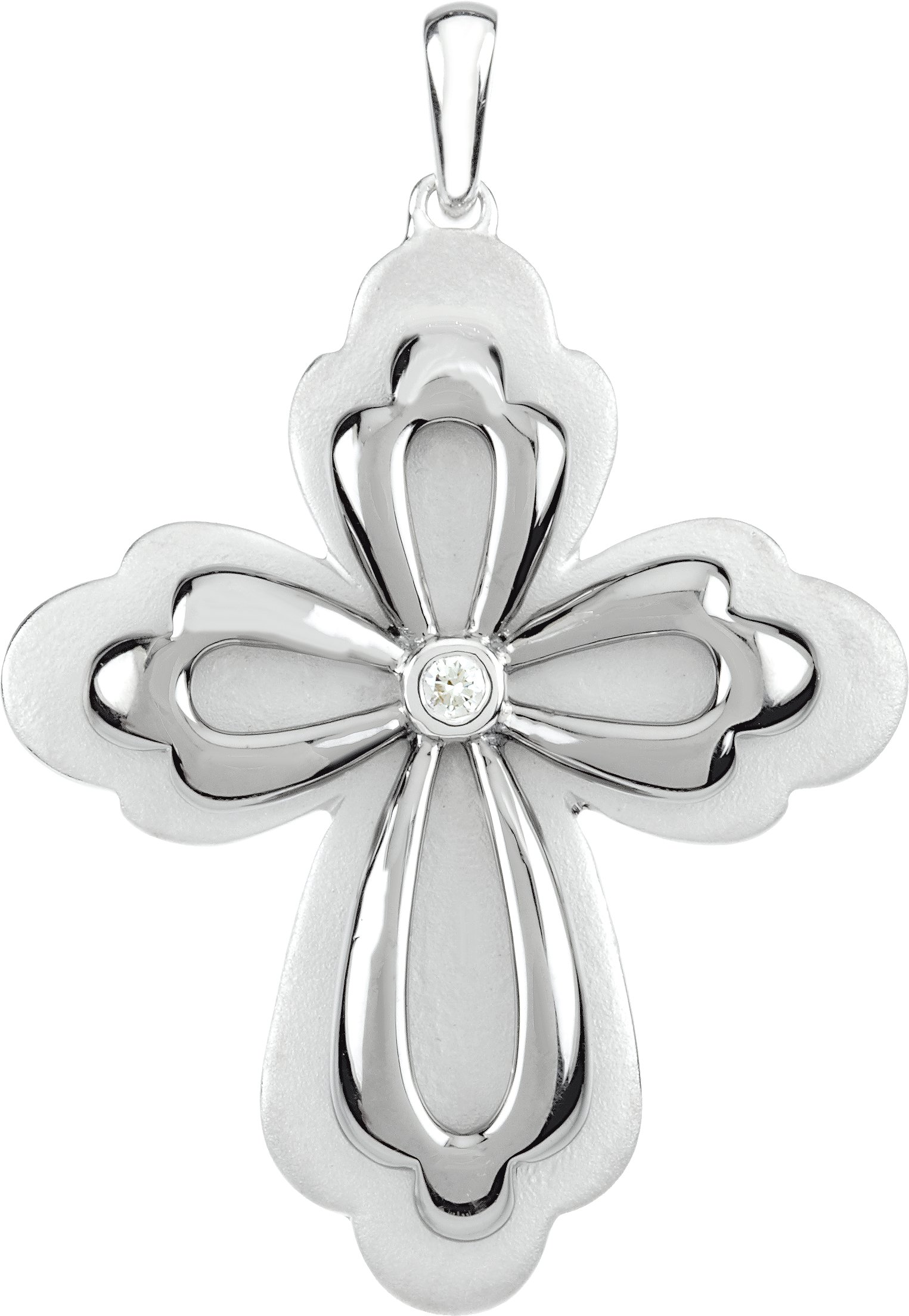 Sterling Silver .04 CTW Diamond Cross Pendant Ref. 2749471