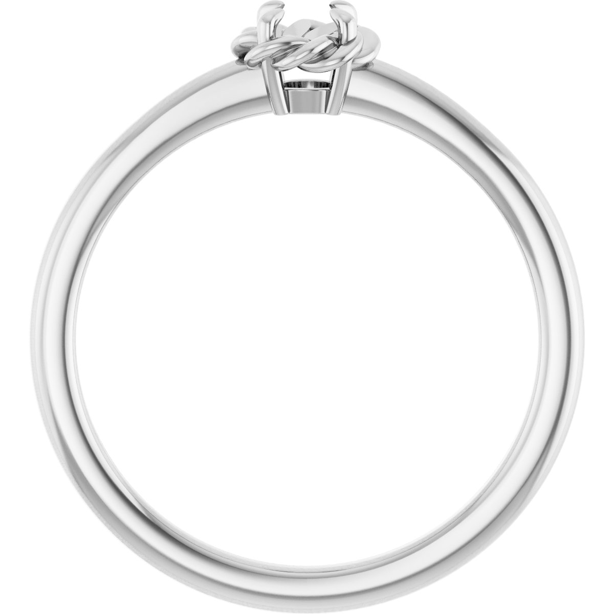 14K White 1/5 CT Natural Diamond Solitaire Rope Ring