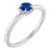 Sterling Silver Natural Blue Sapphire Solitaire Rope Ring