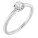 14K White 1/5 CT Natural Diamond Solitaire Rope Ring