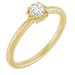 14K Yellow 1/5 CT Natural Diamond Solitaire Rope Ring