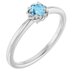 Sterling Silver Natural Aquamarine Solitaire Rope Ring