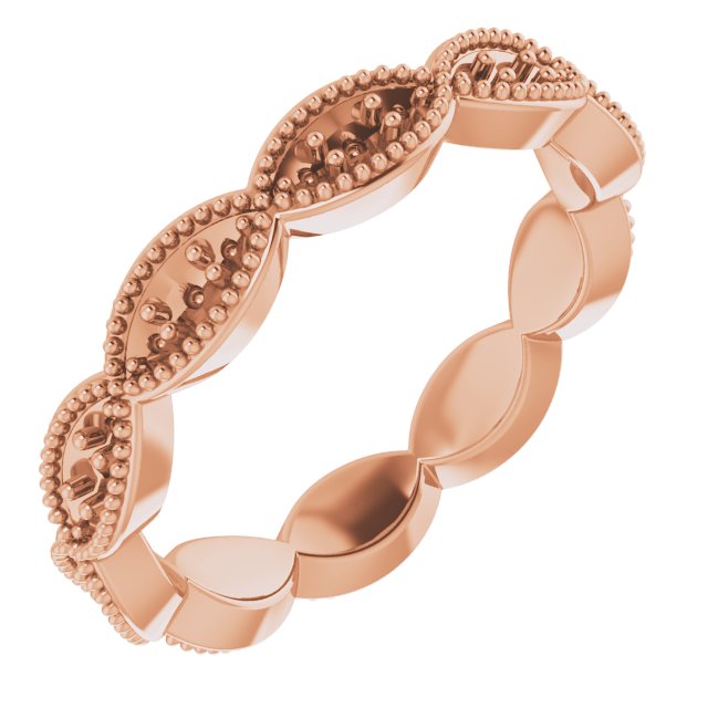 Beaded Edge Scalloped Eternity Band