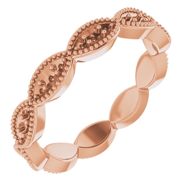 Beaded Edge Scalloped Eternity Band
