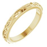 14K Yellow 2.8 mm Floral Band Size 7