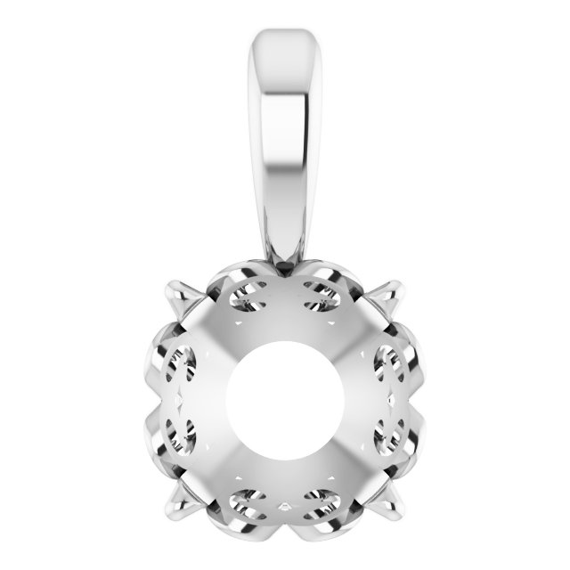 Solitaire 4-Prong Scroll Pendant