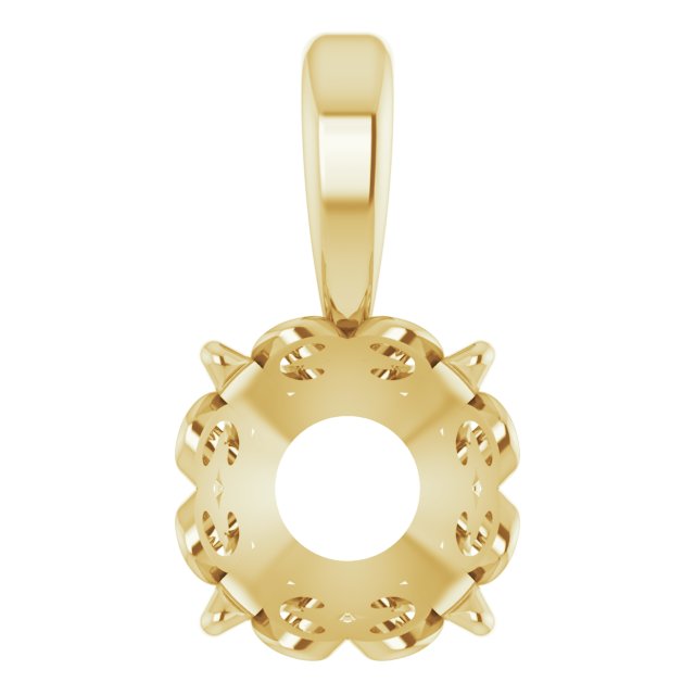 Solitaire 4-Prong Scroll Pendant