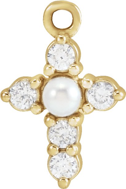 Pearl Cross Dangle