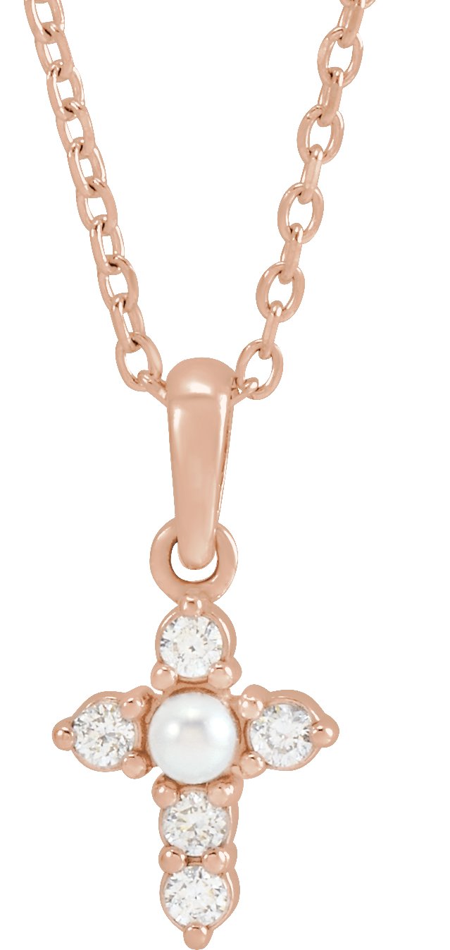 Pearl Cross Necklace or Pendant