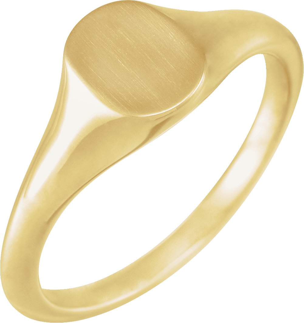 14K Yellow 8x6 mm Oval Signet Ring