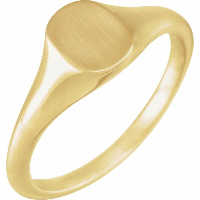 18K Yellow 11x9 mm Oval Signet Ring