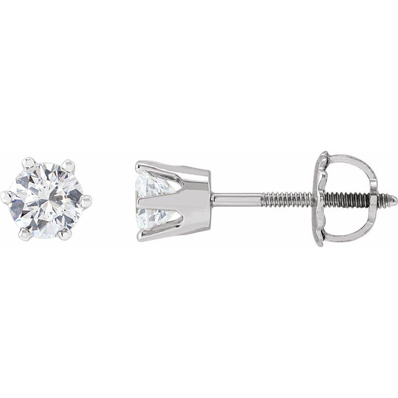 Round 6-Prong Stud Earrings