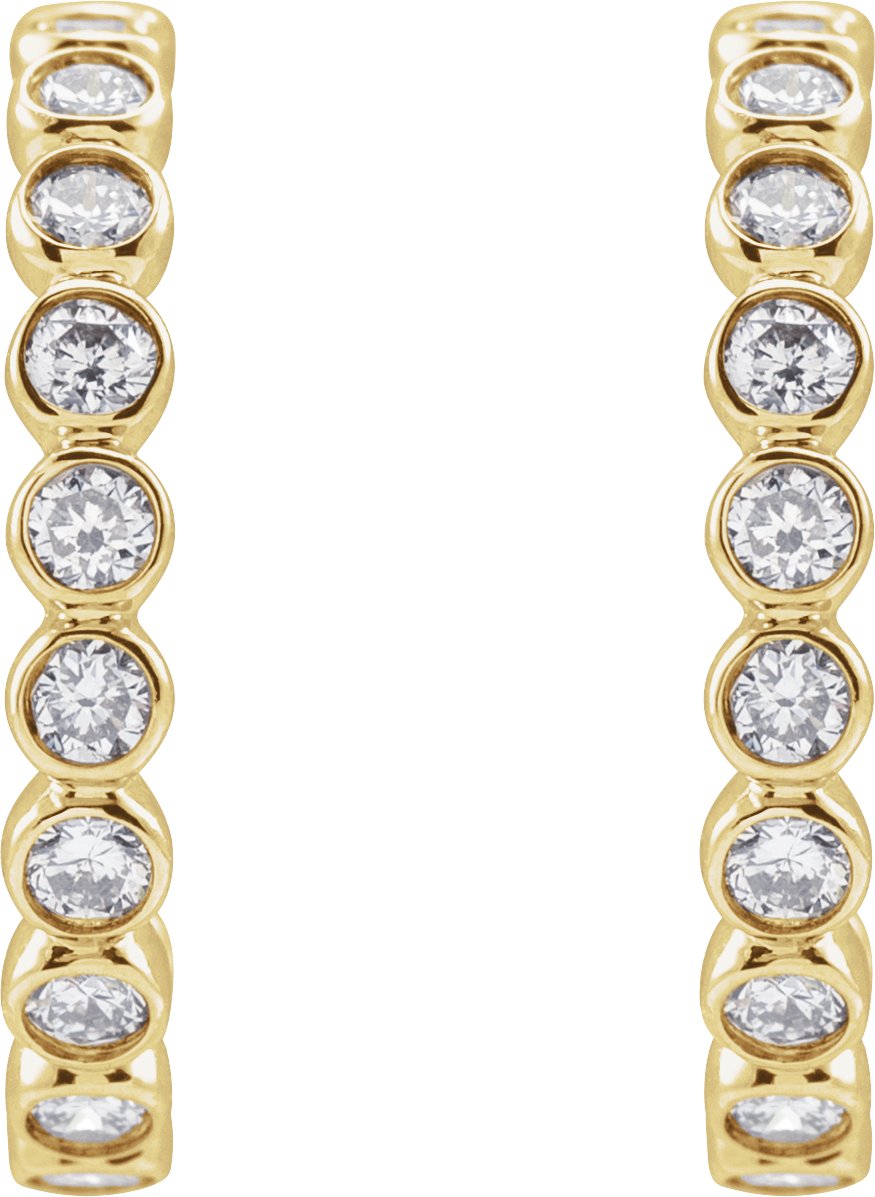 14K Yellow 3/8 CTW Lab-Grown Diamond Huggie Earrings