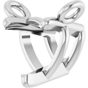 Sterling Silver 4x4 mm Heart 3-Prong Solitaire Necklace Center