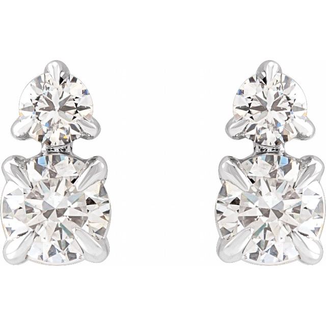 14K White 1/2 CTW Lab-Grown Diamond Earrings 