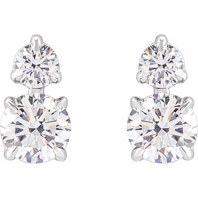14K White 1 CTW Lab-Grown Diamond Earrings 