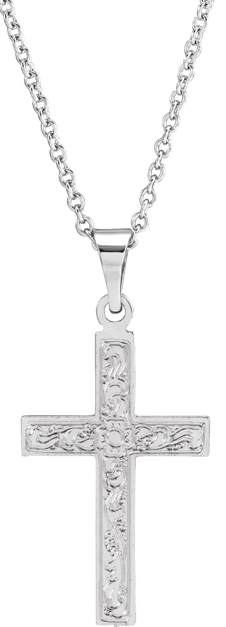 Floral Cross Necklace or Pendant