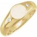 14K Yellow  .06 CTW Natural Diamond 8.6 mm Round Signet Ring