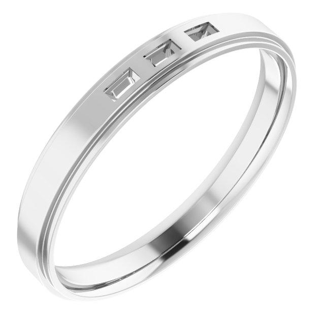 Stepped-Edge Three-Stone Band
