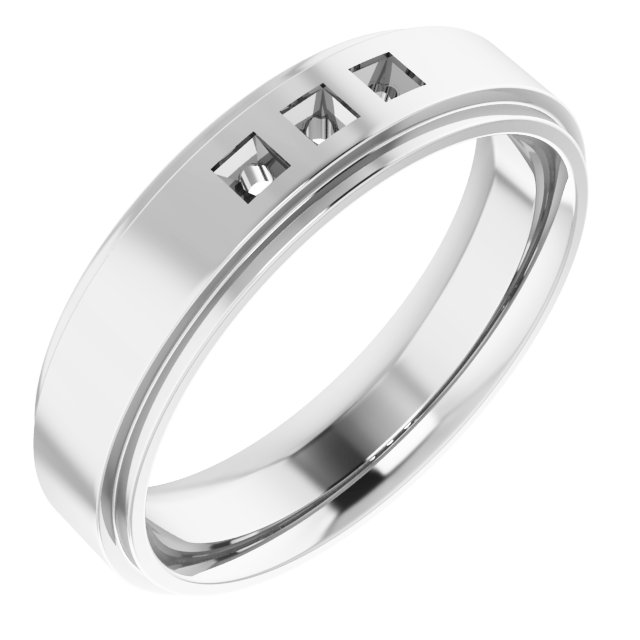 Stepped-Edge Three-Stone Band