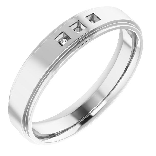 Stepped-Edge Three-Stone Band