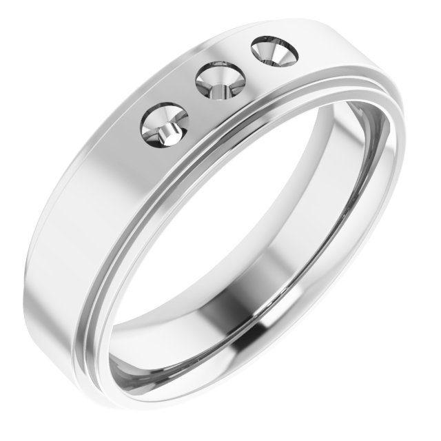 Stepped-Edge Three-Stone Band