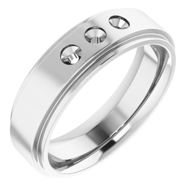 Stepped-Edge Three-Stone Band