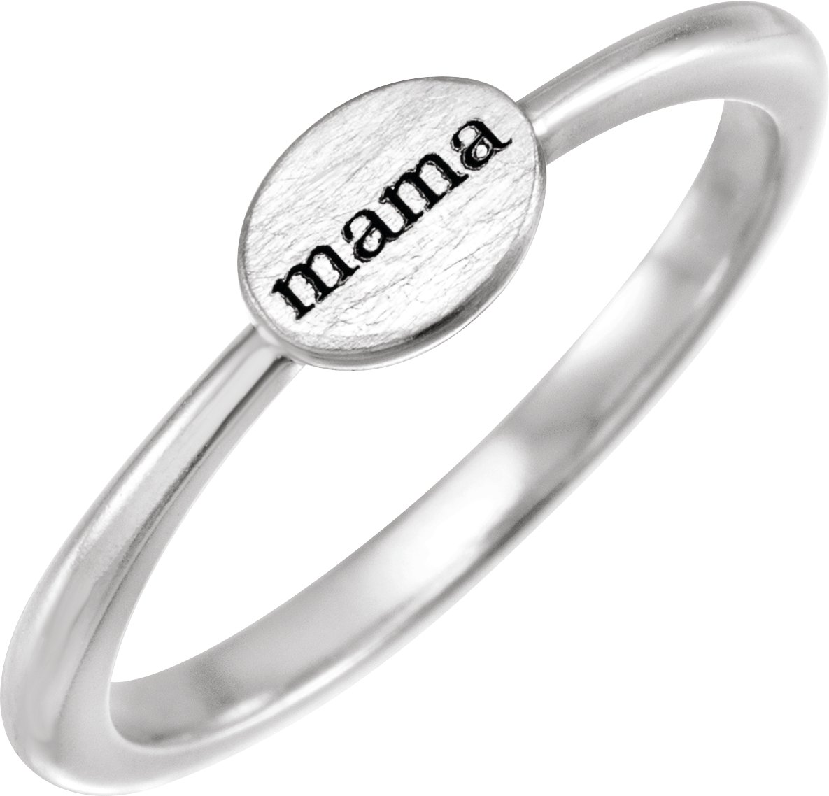 14K White Mama Ring