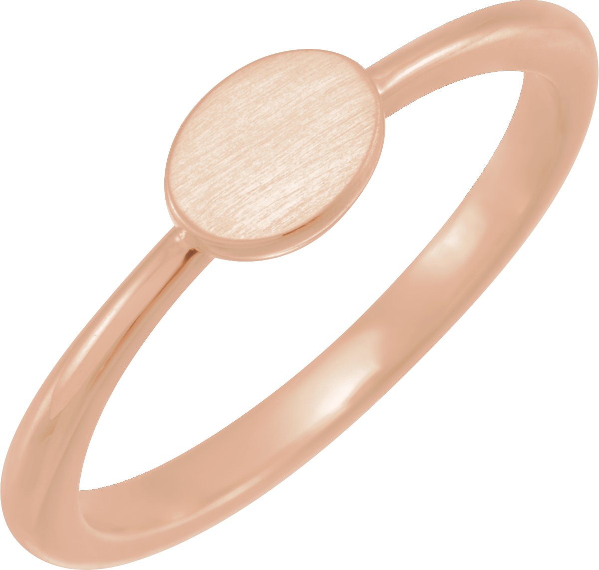 14K Rose 6.75x5 mm Oval Engravable Ring Ref 18365102