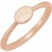 14K Rose 6.75x5 mm Oval Engravable Ring