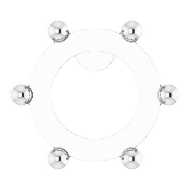 Rose-Cut Round 6-Prong Earring Setting