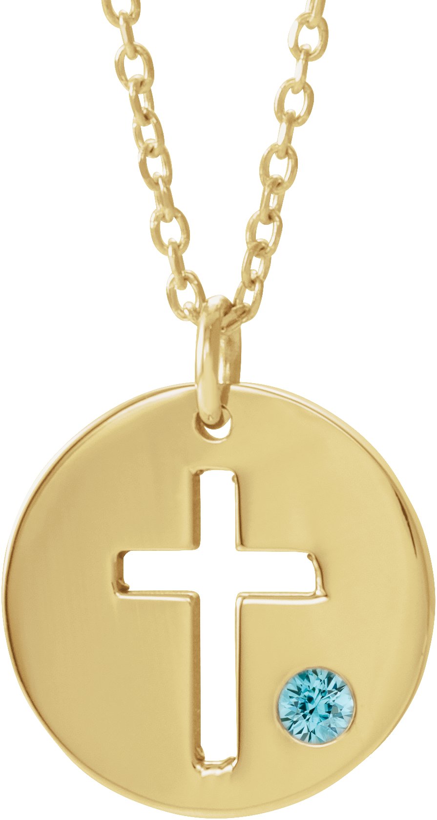 Pierced Cross Disc Necklace or Pendant