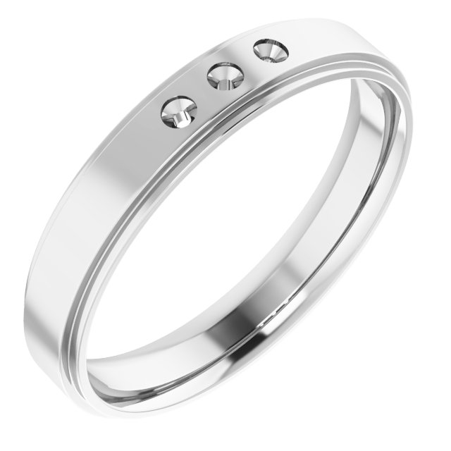 Stepped-Edge Three-Stone Band