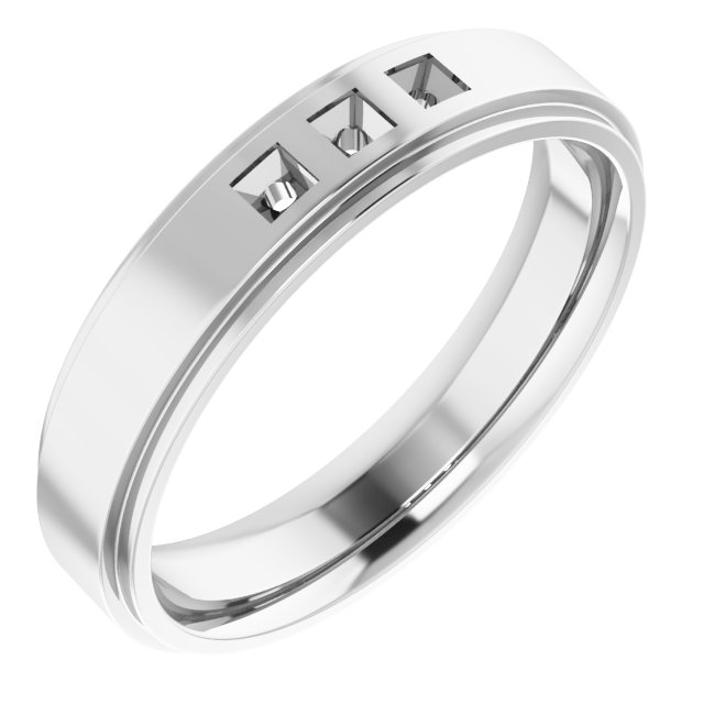 Stepped-Edge Three-Stone Band