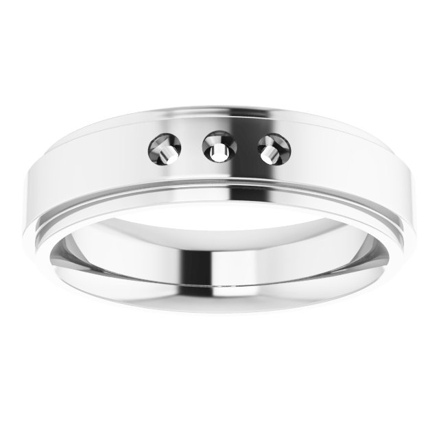 3x2 mm Straight Baguette Mens Band Mounting view 3