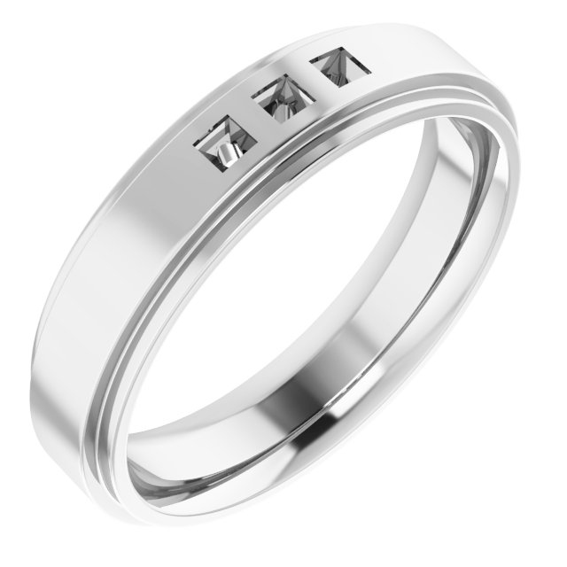 Stepped-Edge Three-Stone Band