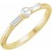 14K Yellow Cultured Seed Pearl & 1/8 CTW Natural Diamond Ring