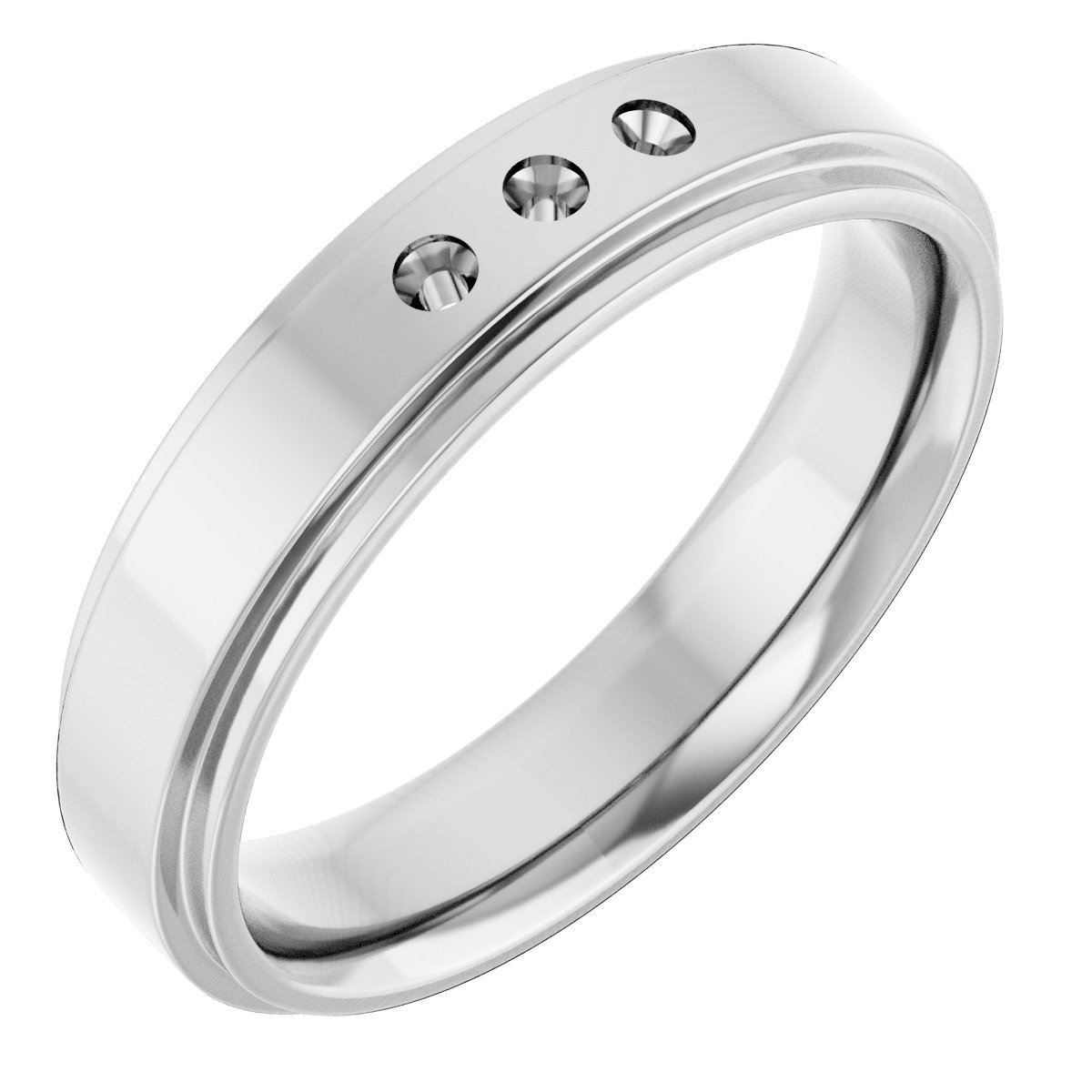 Stepped-Edge Three-Stone Band