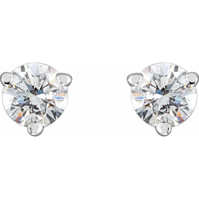 14K White 1/4 CTW Natural Diamond Friction Post Earrings