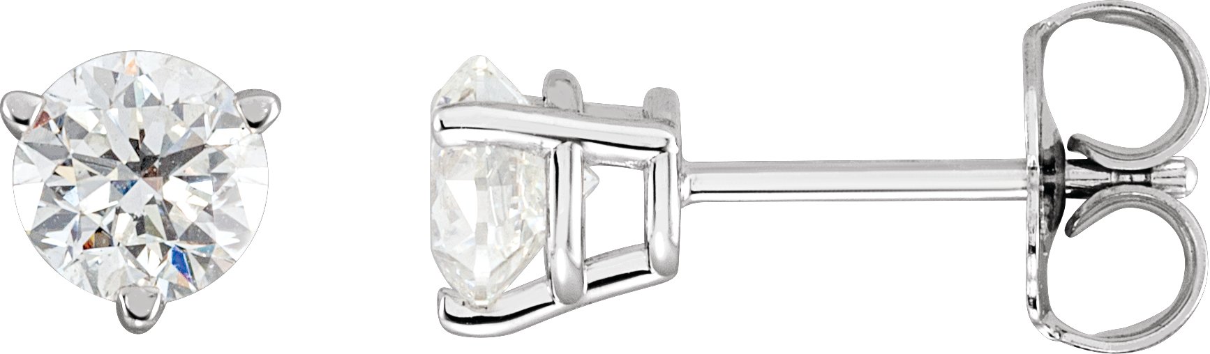 14K White 3/4 CTW Natural Diamond Earrings