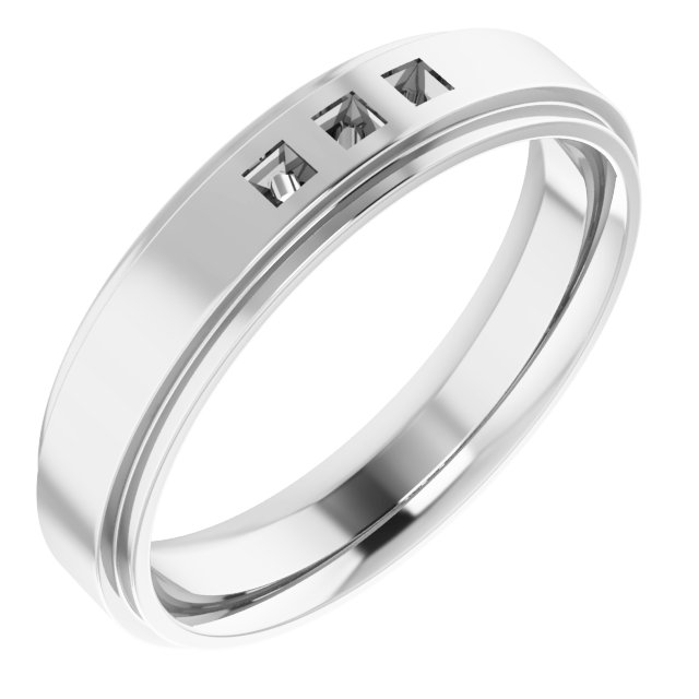 Stepped-Edge Three-Stone Band