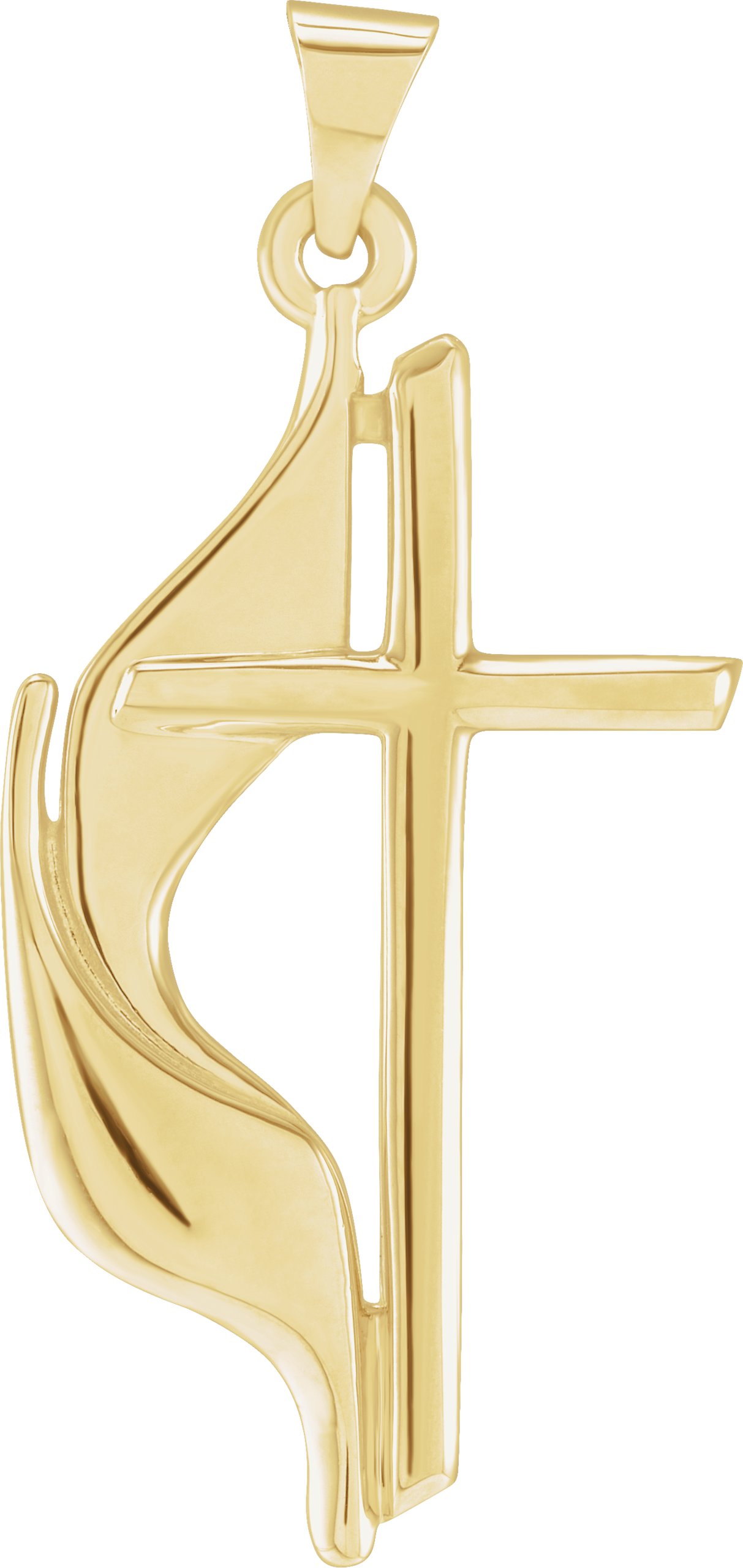 14K Yellow Methodist Cross Pendant