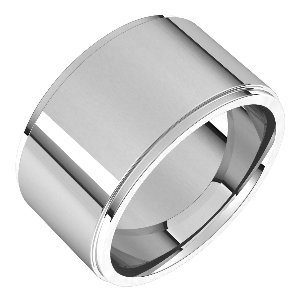 Sterling Silver 11 mm Flat Comfort Fit Edge Band Size 4