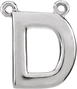Sterling Silver Block Initial D Necklace Center