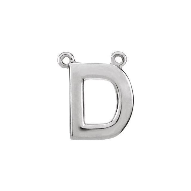 Sterling Silver Block Initial D Necklace Center