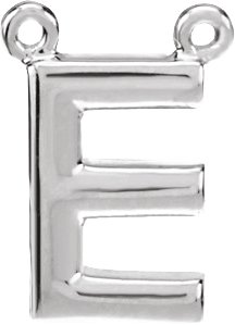Sterling Silver Block Initial E Necklace Center
