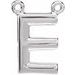 Sterling Silver Block Initial E Necklace Center