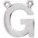 14K White Block Initial G Necklace Center