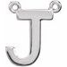 Sterling Silver Block Initial J Necklace Center