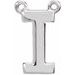 14K White Block Initial I Necklace Center